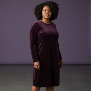 Jacqueline Ferrar Deep Purple,  velvet Long Sleeve Dress